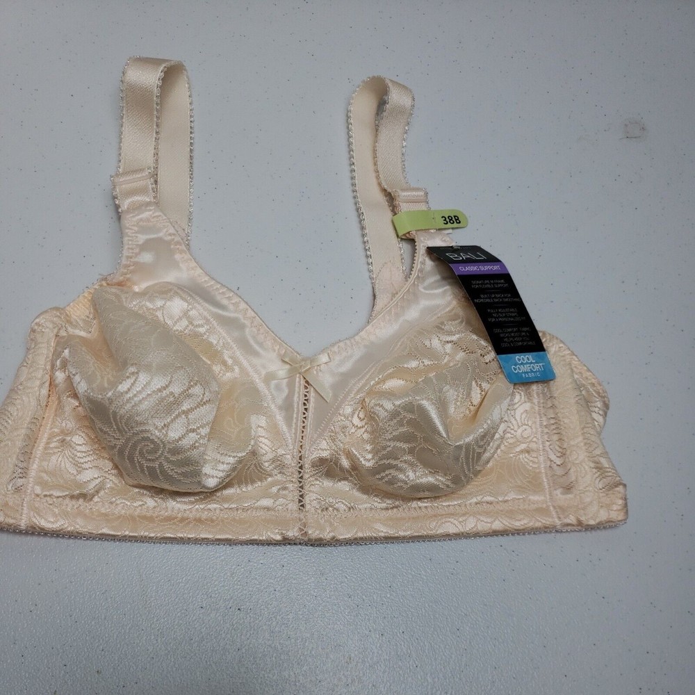 Bali Double Support® Lace Wirefree Bra DF3372 peach color New  38B Sku bx A